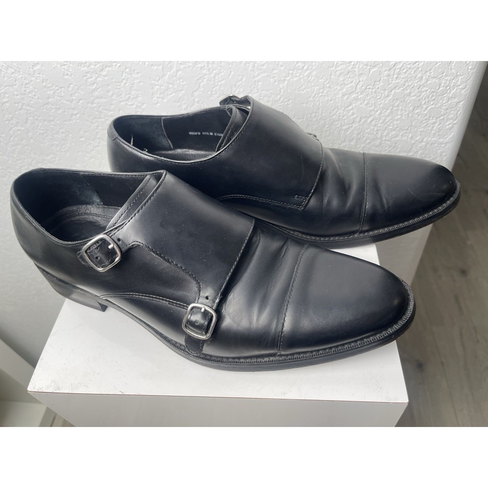 Cole Haan Double Monk Strap Mens US 11.5 Black